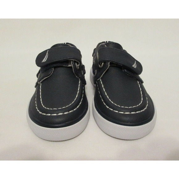 Toddler Boys Size 6 US NAUTICA Navy Blue Boat Shoes Hook and Loop Easy On NEW! - Picture 2 of 11